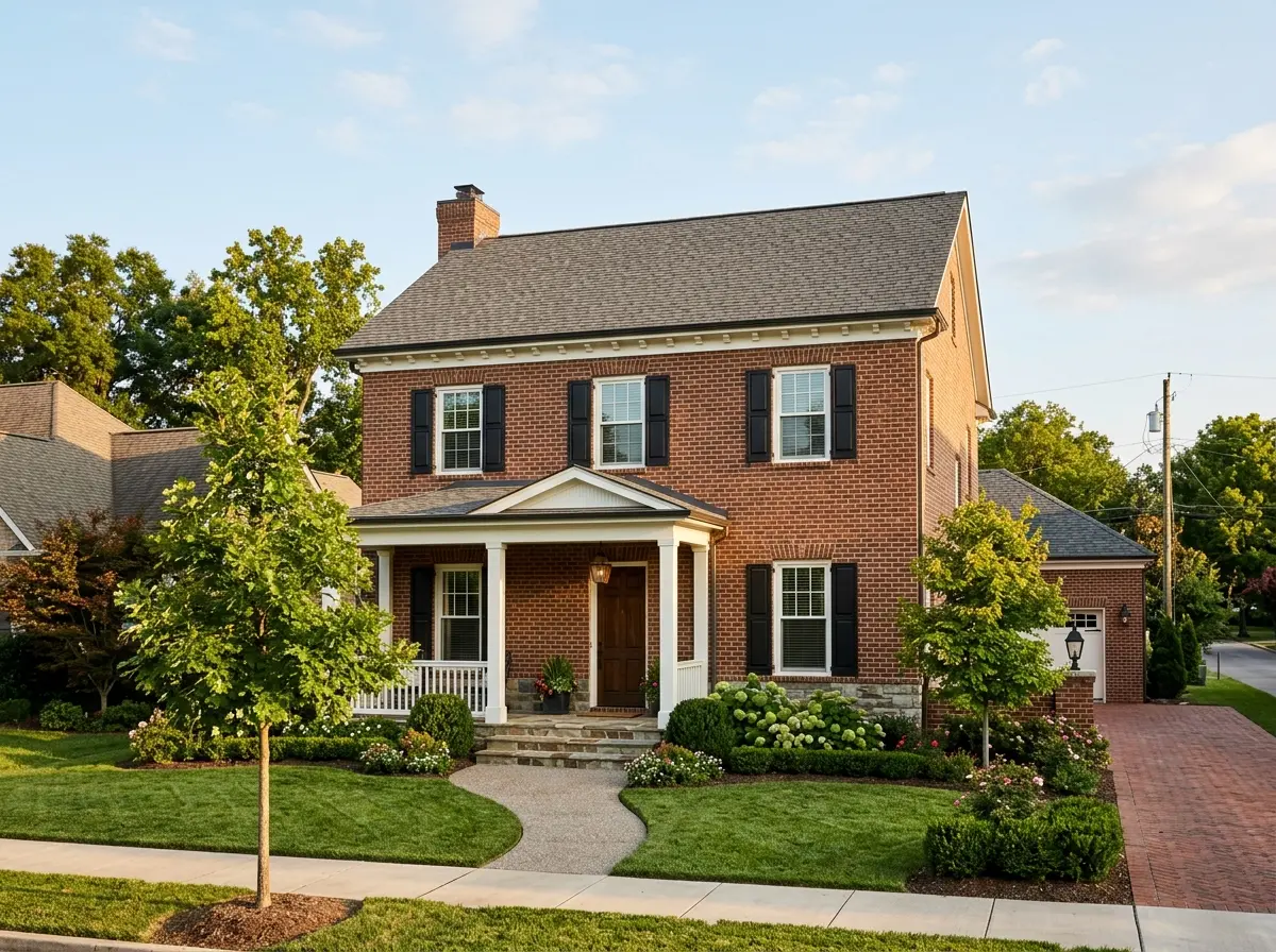 Newly built brick home in a Knoxville neighborhood