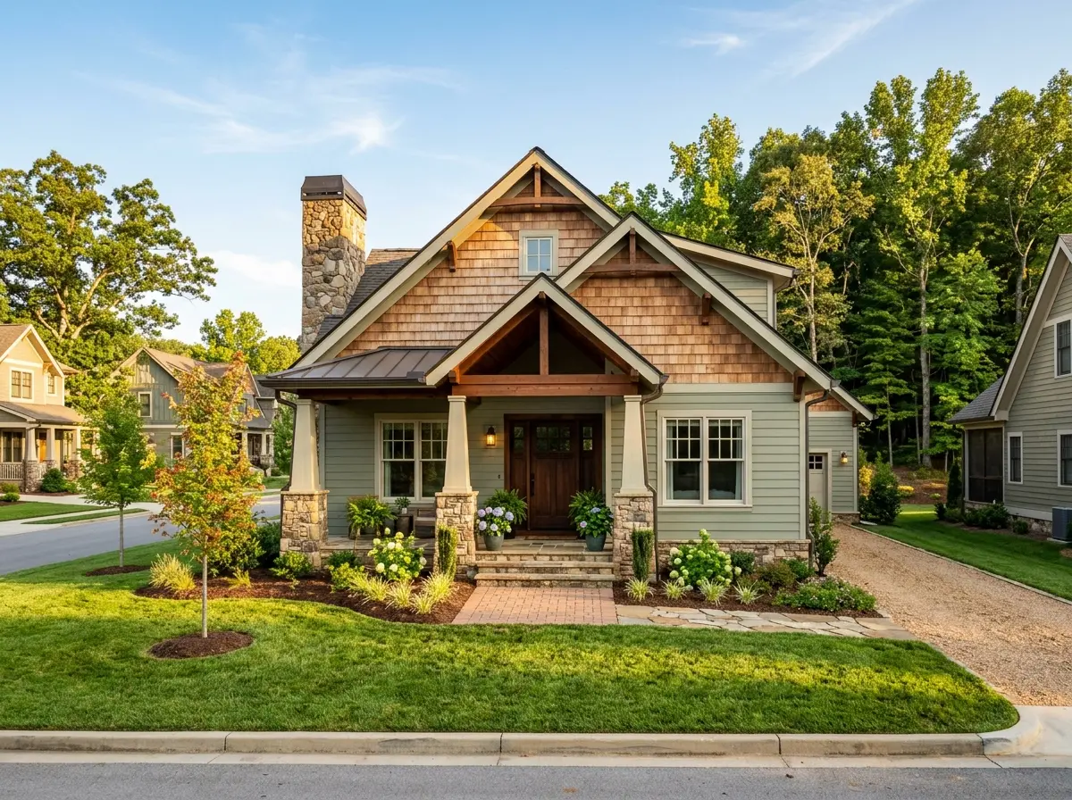 New craftsman home with a deep front porch